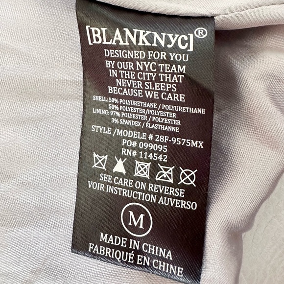 NEW Blank NYC On The Rocks Moto Jacket Faux Leather Size Medium - Picture 10 of 13